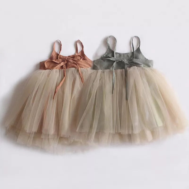 Bhoomie Baby Girl Toddler Cotton Linen Tutu Dresses