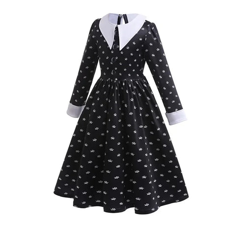 Wednesday Addams Cosplay Costume for Girls Halloween Book Week 3-12 Years