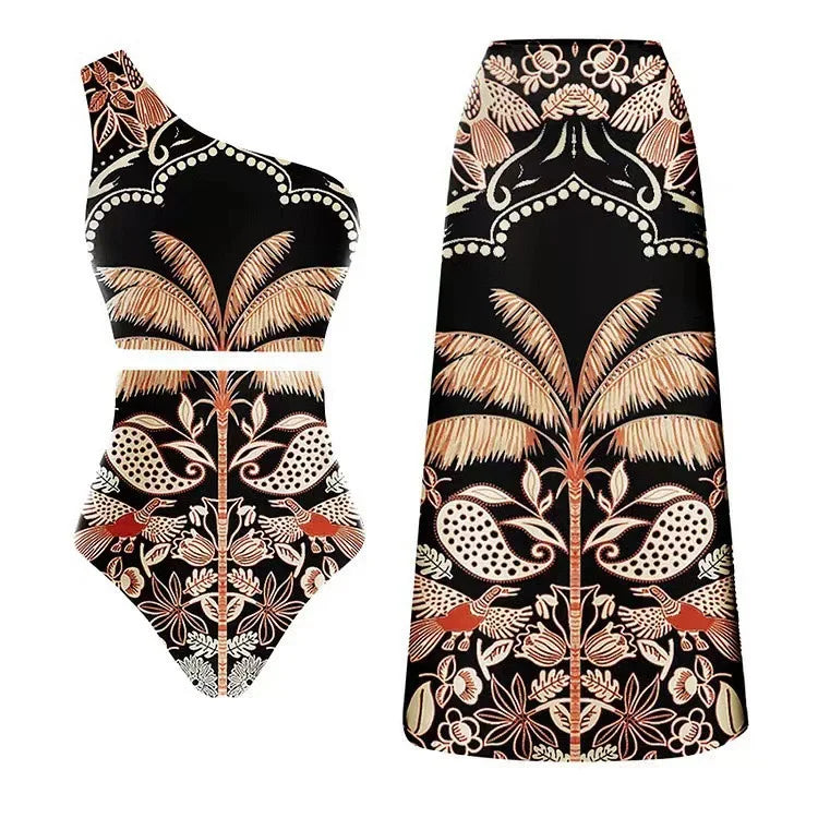 Island Graphic Summer Swimsuits Cover Up Pants Skirts Swimwear