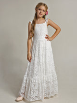 Girls Lace Bohemian Long Photoshoot Dresses