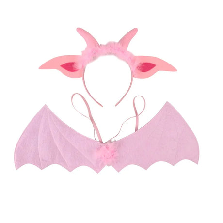 Girls Pink Dragon Halloween Costume with Ears and Tail