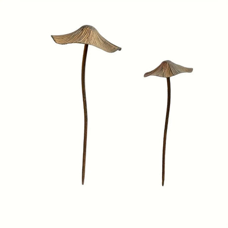 Garden Metal Rusty Mushroom Stakes