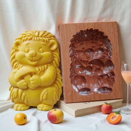 Farm Treats Wooden Cookie Moulds with Animals Patterns, Bird, Goose, Horse, Hedgehog, Flowers