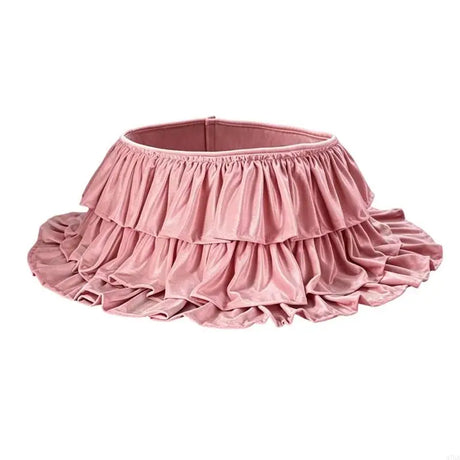 Ruffled Velvet Christmas Tree Skirt Collar Five Colours