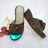 Paisley Wedge Flat Matching Shoes and Bags