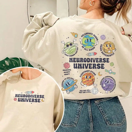Neurodiverse Universe Sweater Autism Awareness Sweatshirt Pullover Jumper