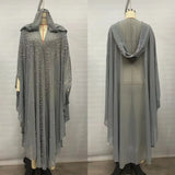 Sparkly Thin Hooded Cloak Cape Dress Stage Performer Cover Up