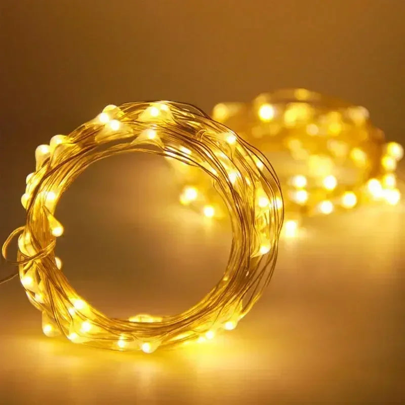 1m-30m Copper Wire LED String Light 8 Colours Fairy Lights Battery Powered