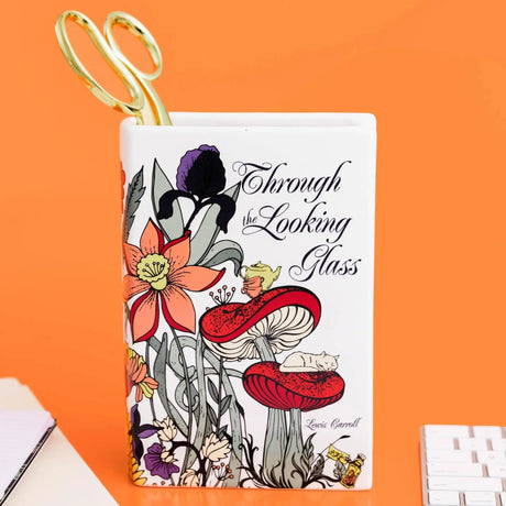Ceramic Book Vase Bookshelf Decor for Book Lovers