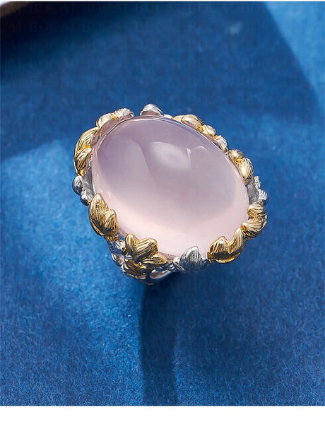 The Forest's Gifts S925 Sterling Silver Ring Pink Crystal