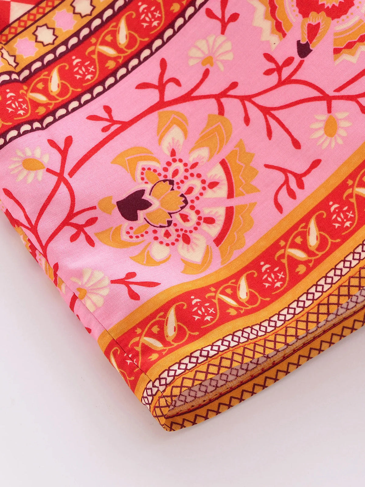 Red Flower Boho Cover Up Kimono