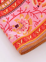Red Flower Boho Cover Up Kimono