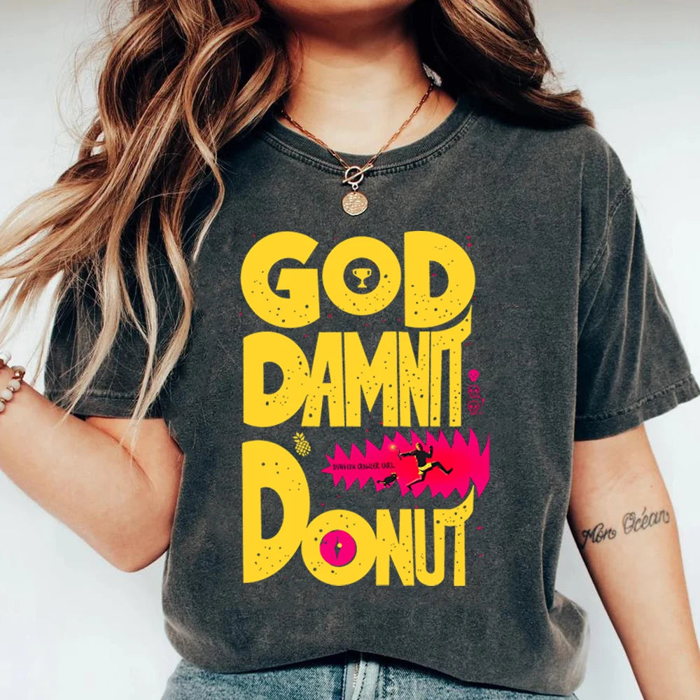 Dungeon Crawler Carl T-Shirt Goddamnit Donut Sci-Fi Book Lover Tee