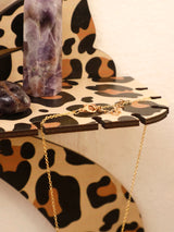 Leopard Print Bow Wall Shelf Wooden Jewellery Display Shelves