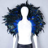 Rainbow Carnival Feather Cape Collar Shrug Mardi Gras Festival Wear