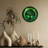 Tree of Life Wreath 2D Printed Circular Metal Decorative Sign