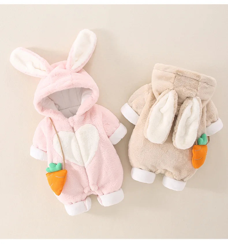 Easter Bunny Baby Toddler Rompers with Carrot Bag