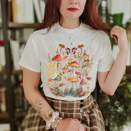 Mushroom T-Shirt Goblincore Cottagecore Unisex Naturecore Cotton Tee