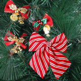 Sparkling Christmas Bow with Ribbon Christmas Tree Bowknot Flocked Wreath Xmas Decorations