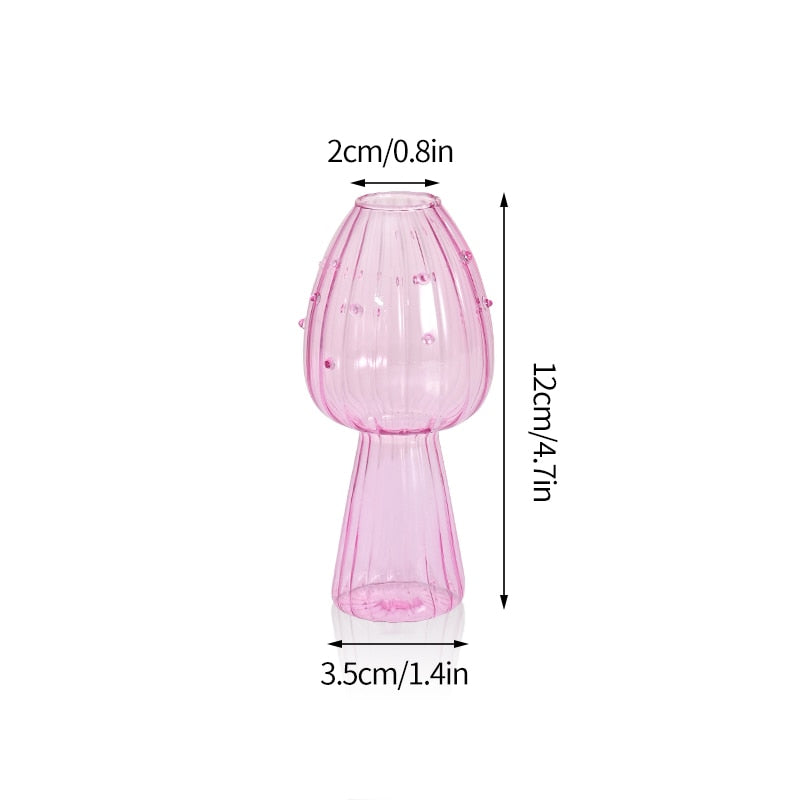 Mushroom Glass Vase Plant Hydroponic Terrarium Vase