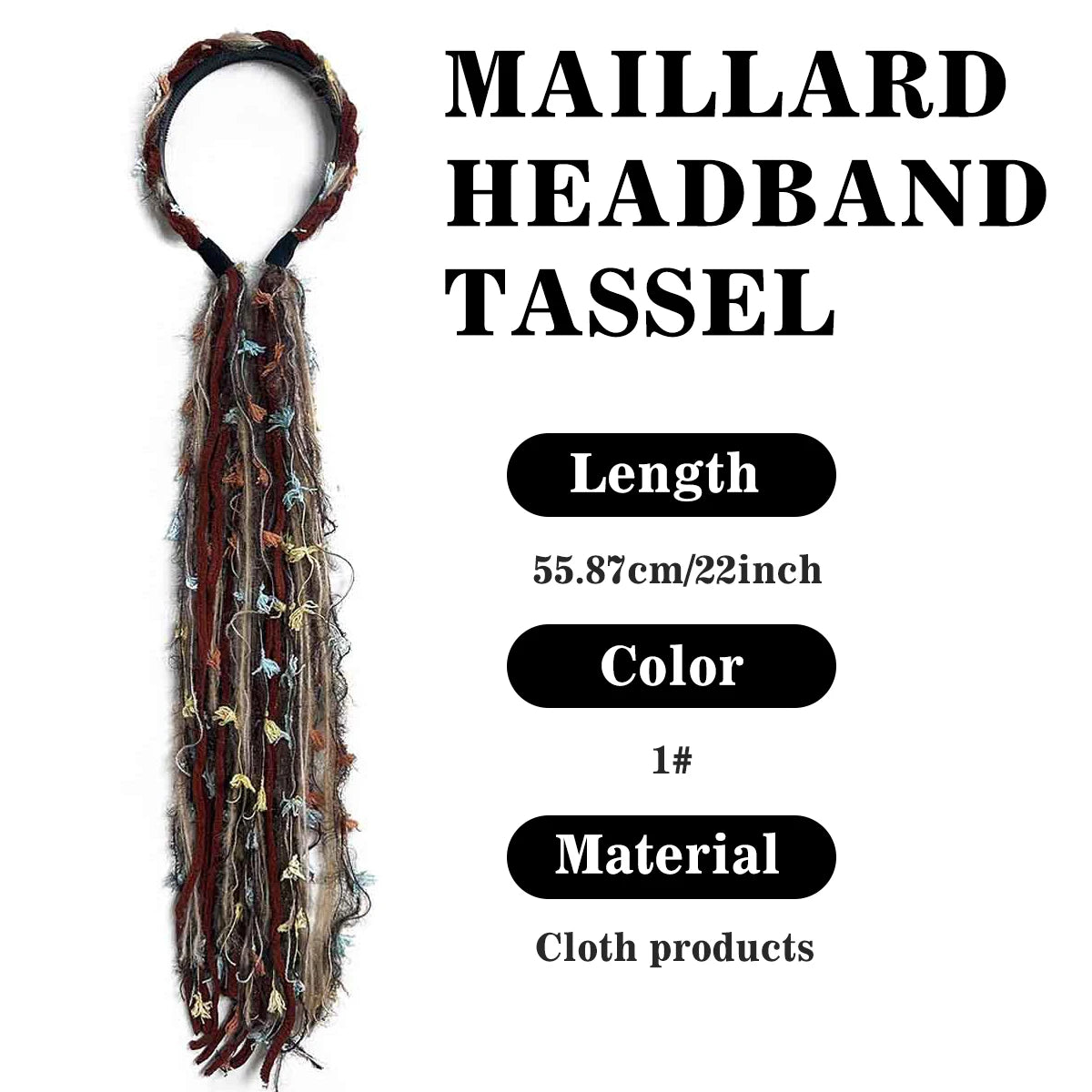 Synthetic Handmade Boho Yarn Tassel Dreadlock  Braids Headband