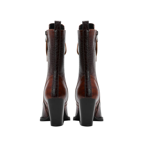 Autumn Witch Ankle Boots Serpentine Microfiber Lace Up Pointed Toe Boots