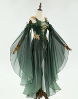 Elven Medieval Renaissance Costume Elf Style Corsetted Dress Cosplay Costume