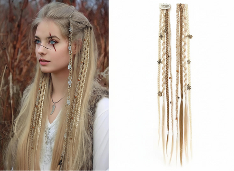 2pc Ombre Synthetic Fae Braids Hair Extensions Clip in Hairpieces