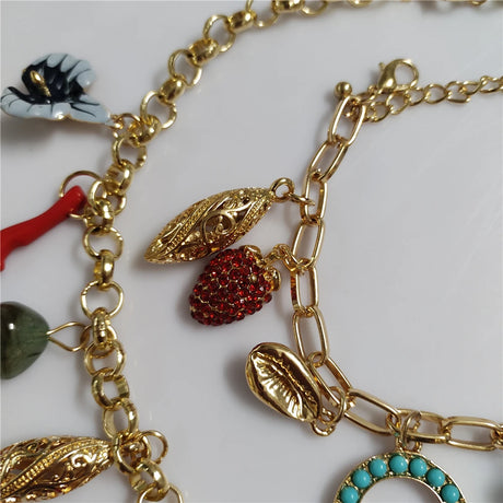 Charming Charm Bracelet and Matching Choker Necklace
