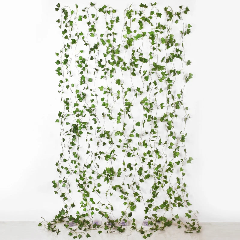 2/5/10M Silk Leaves Fake Creeper Green Leaf Ivy Vine LED String Lights Artificial Plants Decor