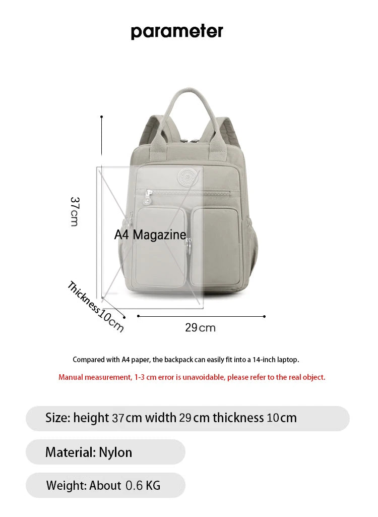 14 Colour Fun Backpacks Waterproof Zipper Multi-pockets Travel School Laptop Bags