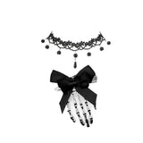 Halloween Mermaid Skeleton Costume Sets Gothic Girls Black Dress
