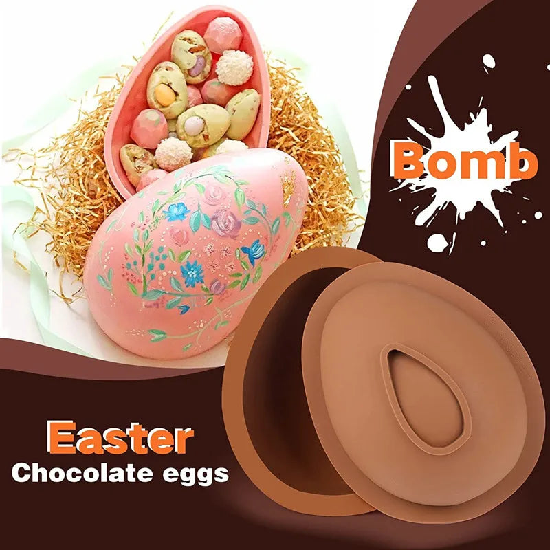 Easter Egg Silicone Mould Half Chocolate Egg DIY Baking Tool