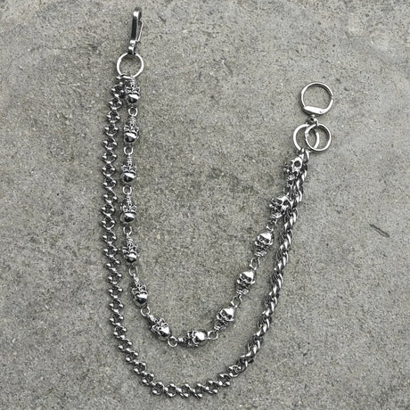 Skull Pocket Punk Wallet Chain Stainless Steel