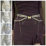 Multilayer Pearl Waist Chain Belt Body Jewellery