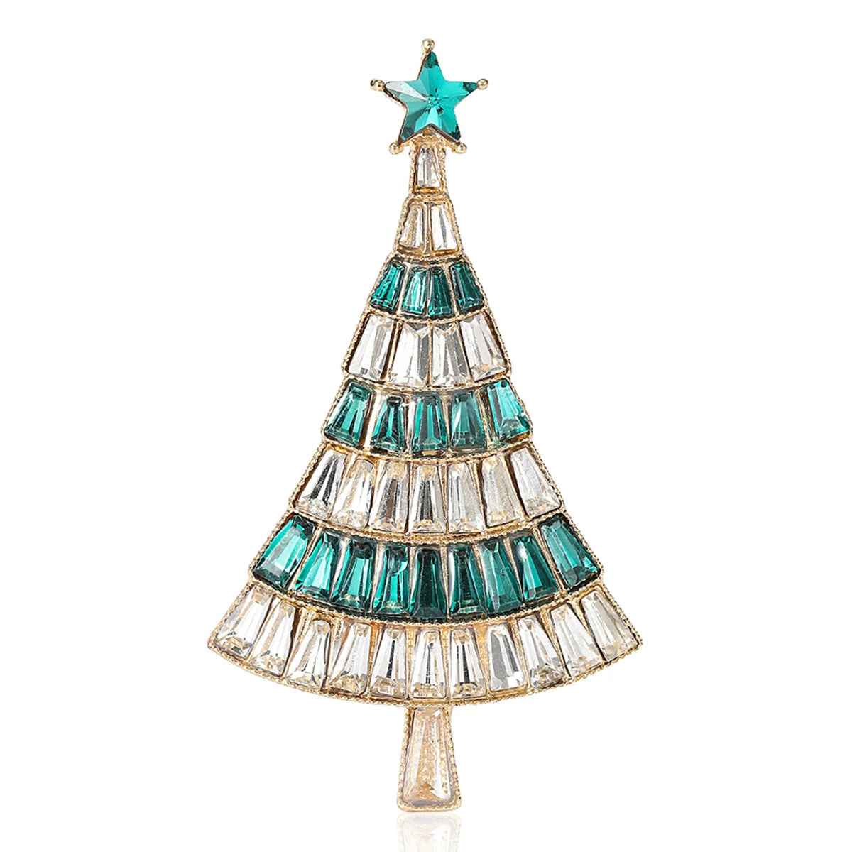 Rhinestone Christmas Tree Brooches