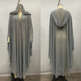 Sparkly Thin Hooded Cloak Cape Dress Stage Performer Cover Up