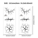 Black Lightning Line 2 Sheets Large Temporary Tattoo Stickers Halloween Body Decals Costume Party