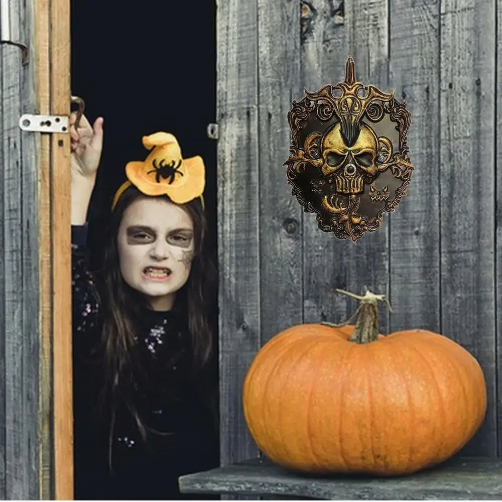 Skull Doorbell Halloween Decorative Haunted House Doorbell Props