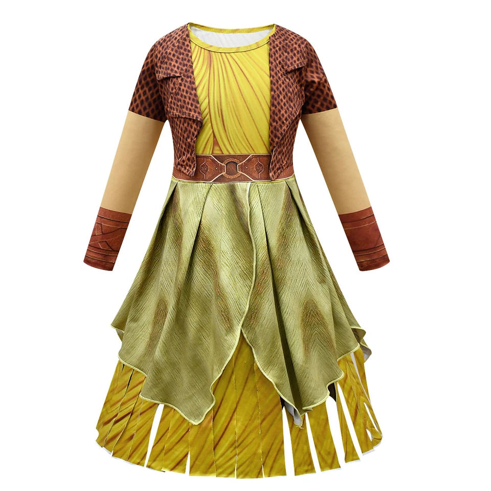 Adventure Princess Raya Warrior Girls Outfits Halloween Cosplay Last Dragon Book Week Children's Costume