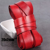 1/2/3/4/5/6/8mm 2 meter Red Coffee Genuine Leather Cord Flat/Round Rope DIY Jewellery Making