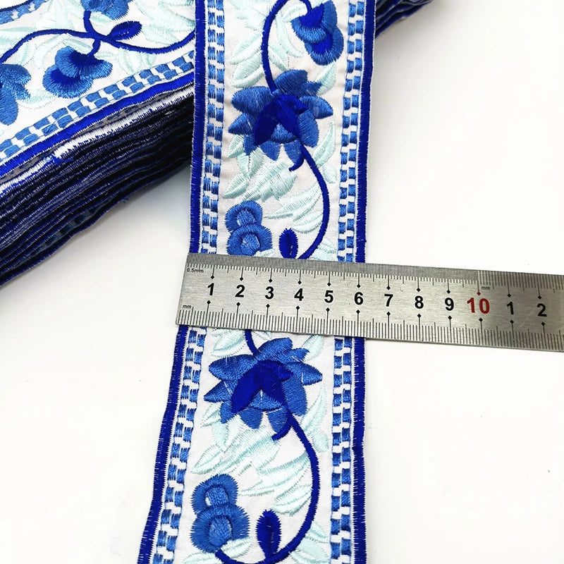 1 Yards Embroidered Rose Lace Trim Jacquard Ribbon DIY Craft Making Sewing Supplies