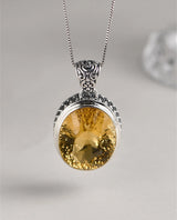The Eye of Persuasion S925 Sterling Silver Pendant Natural Yellow Crystal