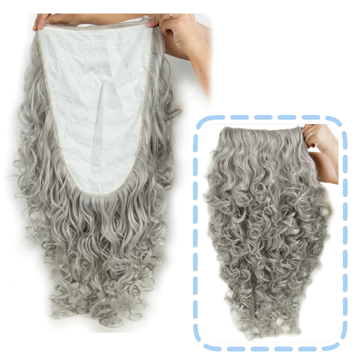 Wizard Santa Claus Long Curly Beard Wigs,Eyebrows Moustache Synthetic Wig Costume Old Men