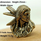 Indian Warrior Brass Paracord Beads Lanyard Dreadlock Beard Bead