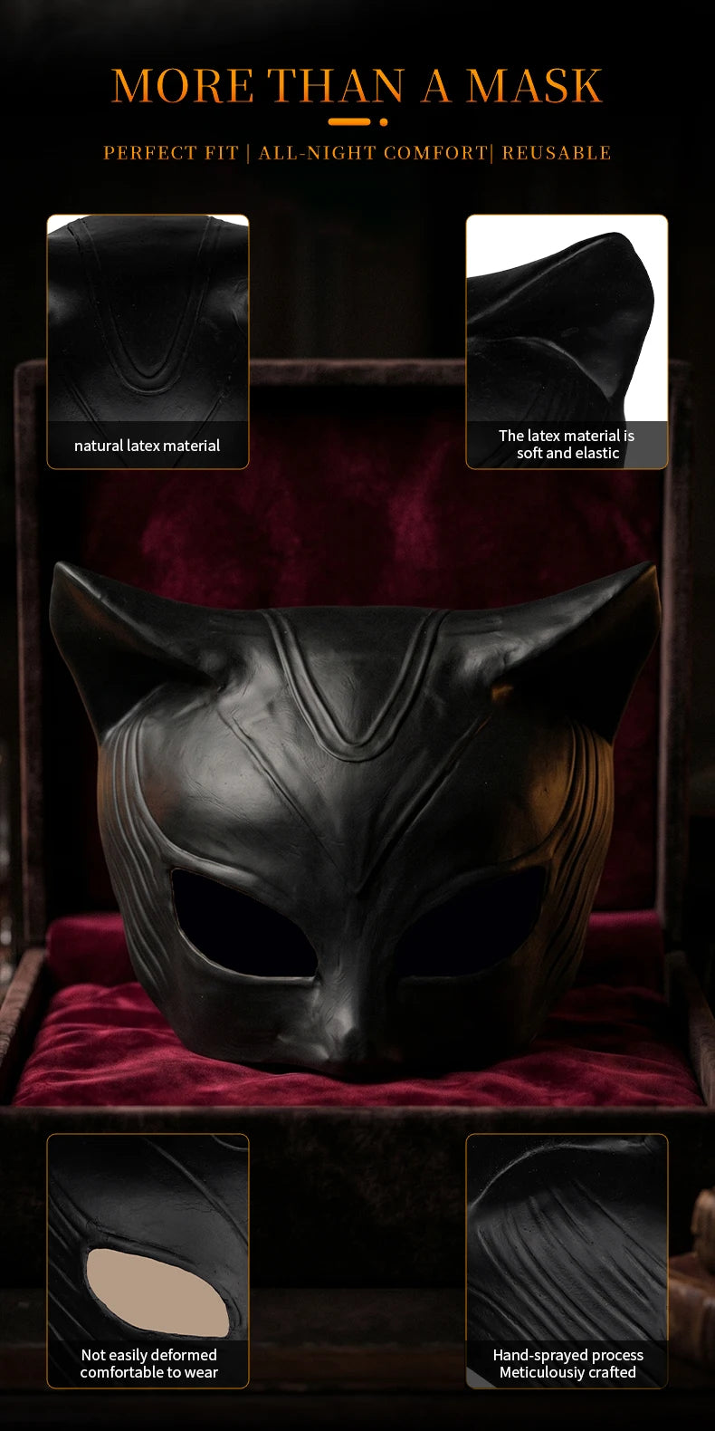 Cat Woman Costume Latex Mask Halloween Costume Cosplay Prop