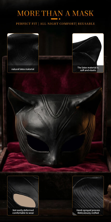Cat Woman Costume Latex Mask Halloween Costume Cosplay Prop