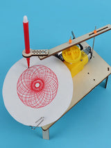DIY Kids Wooden Electric Spirograph Model Kit Drawing Robot Science Physics Experiment Toy