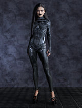 Nocturnal Enigma CyberPunk Armour Bodycon Jumpsuit Cosplay Costume Halloween Festival Fit Zentai Suit