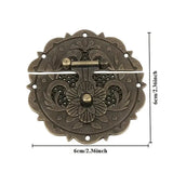 Round Metal Hasp with Floral Design Decorative Latch for Wooden DIY Projects